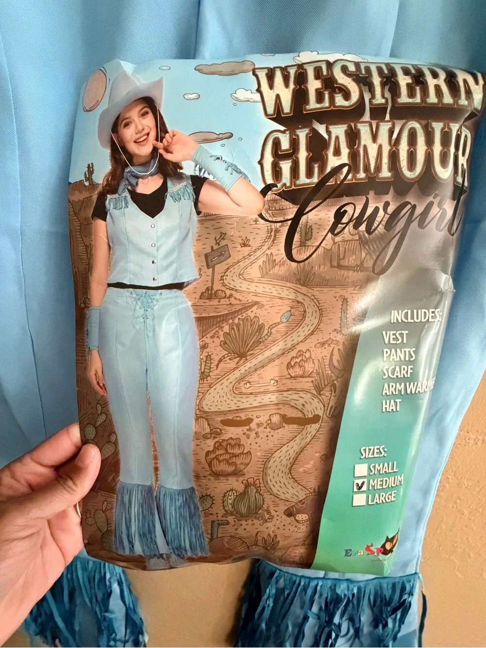 Western Glamour Cowgirl Costume Set - Light Blue